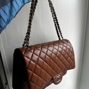 Chanel Brown Quilted Leather Shoulder Bag